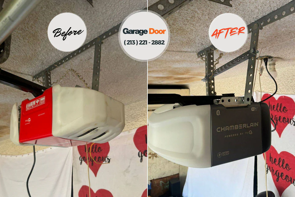 Before and after: garage door repair North New Hyde Park, NY